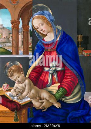 Madonna und Kind von Filippino Lippi (1457-1504), Temperaöl und Gold auf Holz, c. 1483-84 Stockfoto