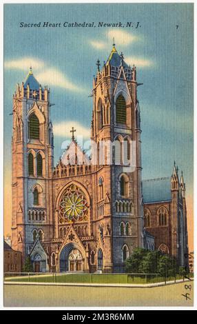 Heilige Herzkathedrale, Newark, N. J., Kirchen, Tichnor Brothers Collection, Postkarten der Vereinigten Staaten Stockfoto