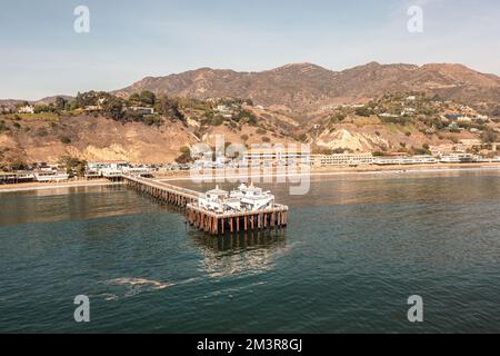 Der historische Malibu Pier, Pacific Coast Highway. Stockfoto