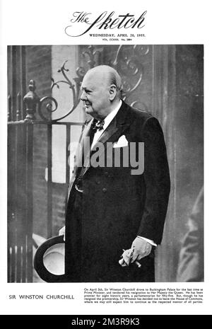 Sir Winston Churchill auf der Titelseite des Sketch Stockfoto