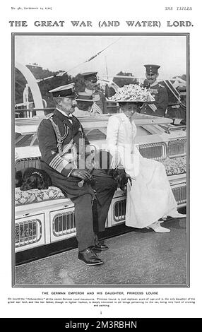 Kaiser Wilhelm II., Prinzessin Viktoria Luise und Dackel Stockfoto