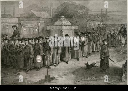 Chinesische kaiserliche Ehe in Pekin, 1872 Stockfoto