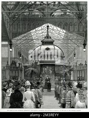 Queen Victoria auf der Liverpool Exhibition 1886 Stockfoto