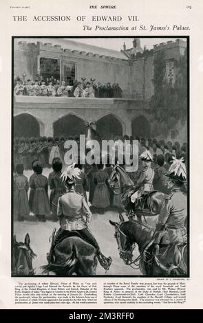 Proklamation von König Eduard VII. - St. James's Palace Stockfoto