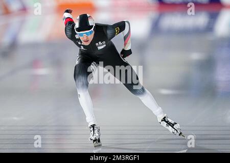 CALGARY, KANADA - 16 16. DEZEMBER: Felix Maly aus Deutschland tritt bei der ISU Speed Skating World Cup 1500m 2022 in Calgary, Kanada, an der Men's B Group 4 an (Foto von /Orange Pictures) NOCNSF House of Sports Stockfoto