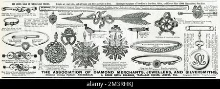 Anzeige für Association of Diamond Merchants Jewellers 1896 Stockfoto