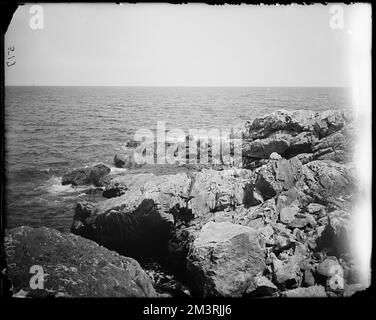 Salem, Baker's Island mit Blick nach Südosten, Aussichten, Inseln, Felsen, Meereslandschaften. Frank Cousins Glass Plate Negatives Collection Stockfoto