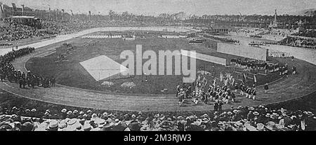 Eröffnung des Berliner Stadions - Austragungsort der Olympischen Spiele 1916 Stockfoto