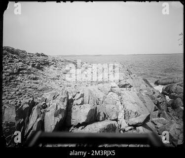 Salem, Baker's Island mit Blick nach Südosten, Aussichten, Inseln, Felsen, Meereslandschaften. Frank Cousins Glass Plate Negatives Collection Stockfoto