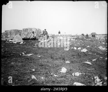 Salem, Baker's Island, Ausblicke, Inseln, Felsen. Frank Cousins Glass Plate Negatives Collection Stockfoto