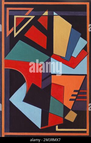 Ein Knopfloch, an den man sich erinnern muss. Abstraktes geometrisches Malen. Acryl auf Leinwand Stockfoto