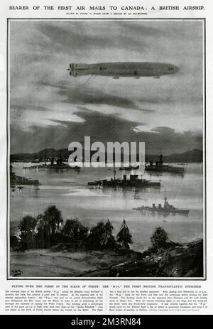 R34 Luftschiff, Transatlantische Kreuzung 1919 Stockfoto