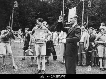 Der Herzog von Edinburgh besucht Gordonstoun Stockfoto