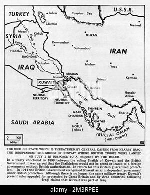 Spannungen zwischen Irak und Kuwait 1961 Stockfoto