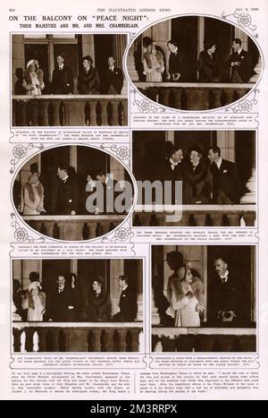 Friedensnacht auf dem Balkon im Buckingham Palace Stockfoto