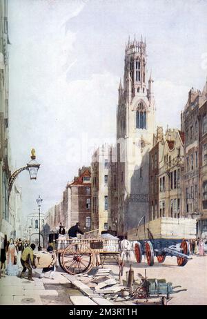 Fleet Street 1842 von Thomas Shotter Boys Stockfoto