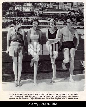 Zwei Gräfin und ein Earl an der Riviera, Frankreich Stockfoto