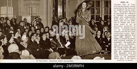 Dior Modenschau im Savoy, 1950 Stockfoto