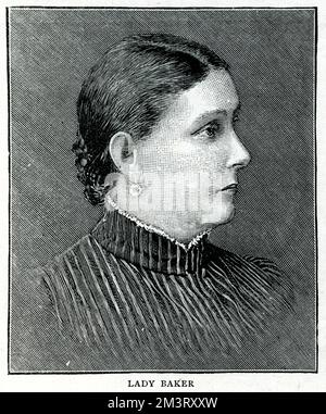 Florence von Sass (1841 - 1916), in Ungarn geborener Waise, britischer Forscher, zweite Ehefrau von Sir Samuel W. Baker und Forscher, veröffentlicht in Samuel Bakers Nachruf. Lady Baker, verkauft an Sir Samuel Baker als Sklavin, die sie später heiratete und auf verschiedenen Expeditionen begleitete, vor allem rund um den Nil. Baker war ein Absetzer und kämpfte für die Beendigung des Sklavenhandels in Afrika. Datum: 1894 Stockfoto