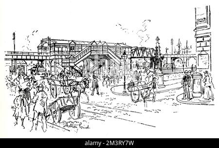 Pier Head Station, Overhead Electric Railway, Liverpool Stockfoto