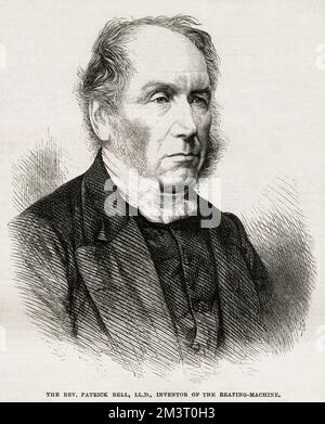 Reverend Patrick Bell (1799 - 1869), Minister der schottischen Kirche und Erfinder der Erntemaschine. Stockfoto