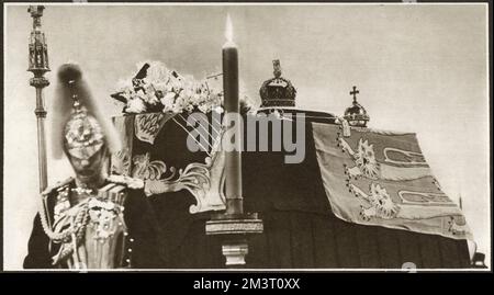 Der verstorbene König Georg VI. Liegt in der Westminster Hall Stockfoto