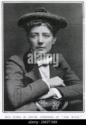 Ethel Smyth (1858-1944), englischer Komponist und Mitglied der Frauenwahlbewegung. Datum: 1902 Stockfoto