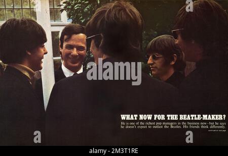 Was ist jetzt für den Beatle-Maker? Brian Epstein - englischer Musikunternehmer, der die Beatles von 1962 bis zu seinem Tod 1967 verwaltete.