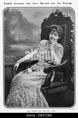 Schauspielerinnen, die in den Adelsstand geheiratet haben, Lady Francis Hope Stockfoto