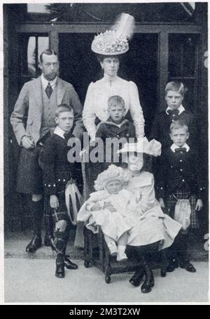 Duke und Duchess of York mit ihren sechs Kindern Stockfoto