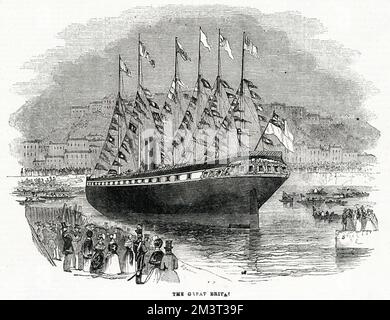 Start der SS Großbritannien in Bristol 1843 Stockfoto