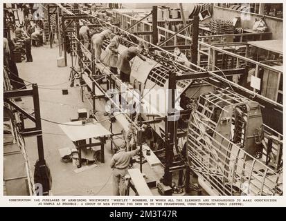 Bau des Armstrong Whitworth 'Whitley' Bombers Stockfoto