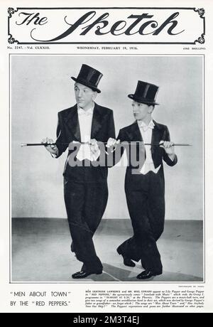 Skizzendeckel - Noel Coward & Gertrude Lawrence Stockfoto