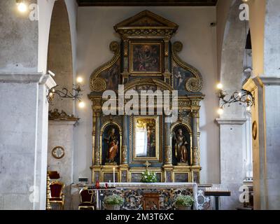 Pescocostanzo - Abruzzen - Teile des Inneren der Kirche Santa Maria del Colle Stockfoto