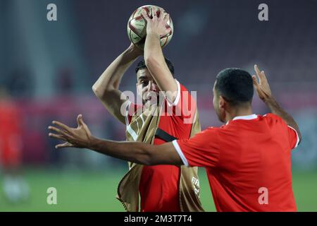 Training der marokkanischen Fußballmannschaft im Al Duhail Camp am Tag vor dem Spiel gegen Kroatien in Doha, Katar am 16. Dezember 2022. Foto: Igor Kralj/PIXSELL Stockfoto