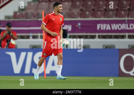 Training der marokkanischen Fußballmannschaft im Al Duhail Camp am Tag vor dem Spiel gegen Kroatien in Doha, Katar am 16. Dezember 2022. Foto: Igor Kralj/PIXSELL Stockfoto