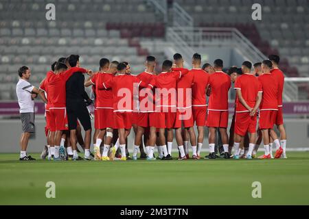 Training der marokkanischen Fußballmannschaft im Al Duhail Camp am Tag vor dem Spiel gegen Kroatien in Doha, Katar am 16. Dezember 2022. Foto: Igor Kralj/PIXSELL Stockfoto