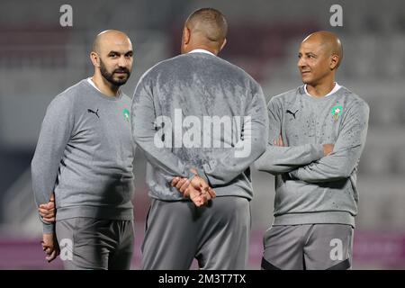 Training der marokkanischen Fußballmannschaft im Al Duhail Camp am Tag vor dem Spiel gegen Kroatien in Doha, Katar am 16. Dezember 2022. Foto: Igor Kralj/PIXSELL Stockfoto