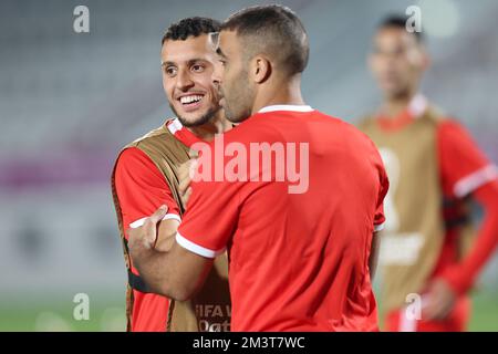 Training der marokkanischen Fußballmannschaft im Al Duhail Camp am Tag vor dem Spiel gegen Kroatien in Doha, Katar am 16. Dezember 2022. Foto: Igor Kralj/PIXSELL Stockfoto