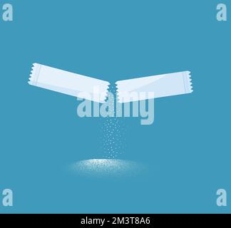 Set aus einfachen Zuckerstangen-Symbolen. Konzept von Zutaten zum Kochen und Trinken und Verpackung für Fast Food. Moderne Grafik zum Mitnehmen mit flachem Trend Stock Vektor