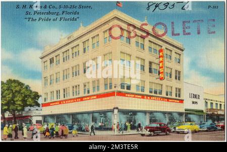 S.H. Kress & Co., 5-10-25c Store, St. Petersburg, Florida, "The PRIDE of Florida" , Handelseinrichtungen, Tichnor Brothers Collection, Postkarten der Vereinigten Staaten Stockfoto