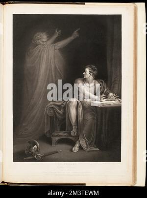 Shakspeare. Julius Cäsar, 4. Akt, 3. Szene : Brutus' Zelt, im Lager bei Sardis : Brutus & der Geist von Cäsar , Ghosts, Shakespeare, William, 1564-1616, Charaktere, Shakespeare, William, 1564-1616. Julius Cäsar. Thomas Pennant Barton Kollektion Stockfoto