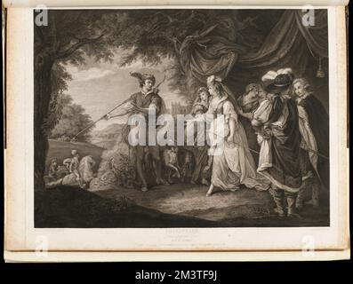 Shakspeare. Die arbeit der Liebe ist verloren, 4. Akt, 1. Szene, Pavillons Einrichtungen, Parks, Shakespeare, William, 1564-1616, Charaktere, Shakespeare, William, 1564-1616. Die arbeit der Liebe ist verloren. Thomas Pennant Barton Kollektion Stockfoto