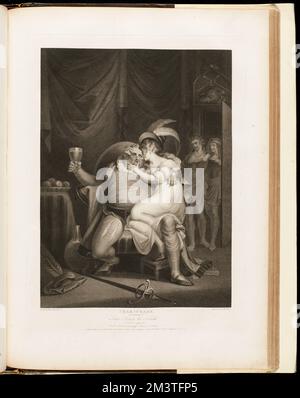 Shakspeare. Zweiter Teil von König Heinrich der vierte, Akt II, Szene IV : Puppenblatt, Falstaff, Henry, & Poins, Interieur, Shakespeare, William, 1564-1616, Charaktere, Shakespeare, William, 1564-1616. König Heinrich IV Thomas Pennant Barton Kollektion Stockfoto