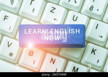 Konzeptionelle Anzeige Jetzt Englisch lernen. Internet-Konzept englischkenntnisse und -Fähigkeiten erwerben Stockfoto