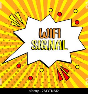 WLAN-Signal mit handschriftlichem Text. Geschäftsansatz: Drahtloses High-Speed-Internet und Netzwerkverbindungen Stockfoto