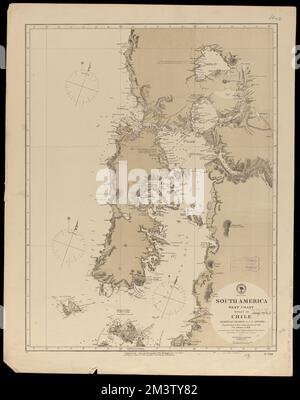 Südamerika, Westküste : Neuveröffentlichung von Briten. Admiralitätstabellen-Nr. 1289, mit Ergänzungen zu 1876 , Küsten, Chile, Karten, Seekarten, Chile, Chiloé, Seekarten, Chile, Chacao-Kanal, Chiloé Island Chile, Karten, Corcovado Golf Chile, Karten, Ancud, Golf von Chile, Karten Norman B. Leventhal Map Center Kollektion Stockfoto