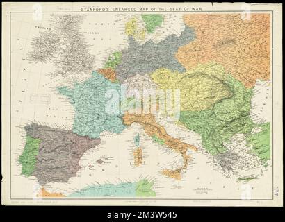 Stanfords vergrößerte Karte des Kriegssitzes , Franco-Preußischer Krieg, 1870-1871, Europa, Karten Norman B. Leventhal Karte Center Collection Stockfoto