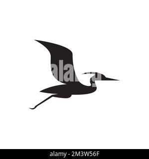 Vektor des fliegenden Storchs isoliert auf weißem Hintergrund. Stock Vektor