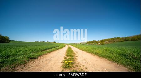 Schmutzspur durch das Feld Stockfoto
